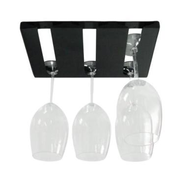 Imagem de Suporte Porta Taças de Teto para 6 taças Base 8 Cm Preto - Maxx Diamon