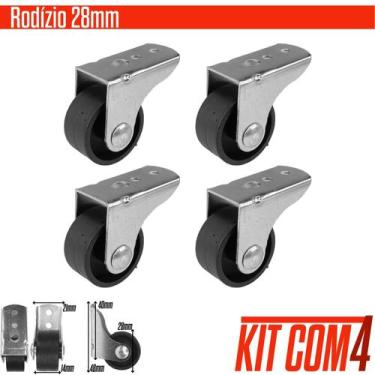 Imagem de Kit 4 Rodízio Fixo Para Móveis Pesados Suporta 50kg Anti Risco  - Oppe