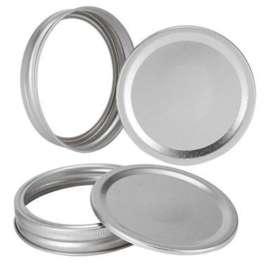 Imagem de Selo de Metal para Tampa de Frasco de Pedreiro - Tampa de Lata Tipo Dividida Com Anel de Metal Redondo para Potes - Embalado Em Caixa de (10 peças de boca padrão de ferro 70mm