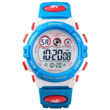 Imagem de Relógio Digital com Cronômetro para Crianças de 5 até 15 Anos, GOLDEN HOUR, Azul e Branco