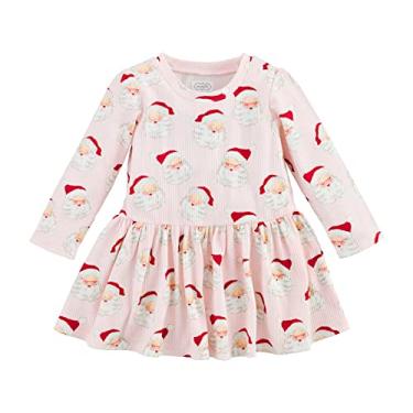 Imagem de Mud Pie Vestido feminino tamanho único para bebês, Papai Noel vintage rosa, Large