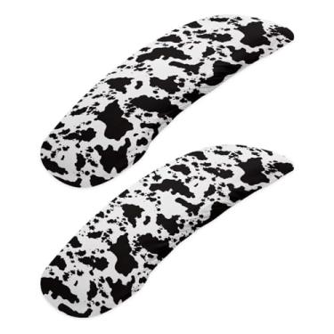 Imagem de Fiqyvagox Capas universais para apoio de braço para cadeira de escritório com estampa de vaca, respingos, antipoeira, para cadeira giratória, elástica, confortável, para descanso de braço, 2 peças