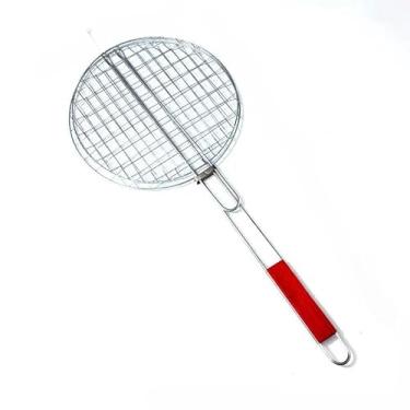 Imagem de Grelha Dupla para Churrasco Antiaderente Aço Inox Dobravel Churrasqueira Peixe Não Gruda Resistente(HW-501051)