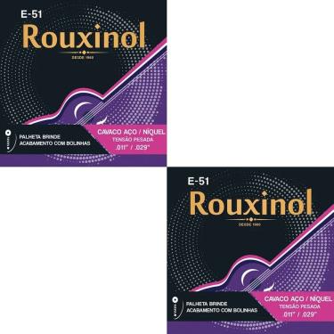 Imagem de Kit 2 Encordoamento Cavaquinho Elétrico Acústico Rouxinol E51 0.11" PRE51L