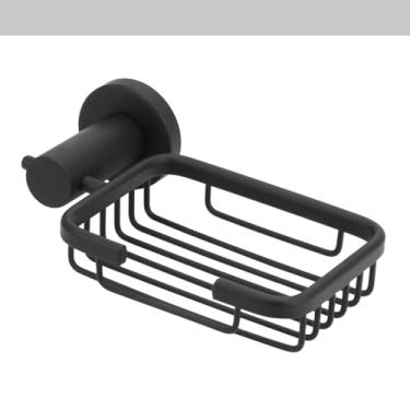 Imagem de Porta Sabonete Saboneteira Inox Luxo Banheiro Preto/Black