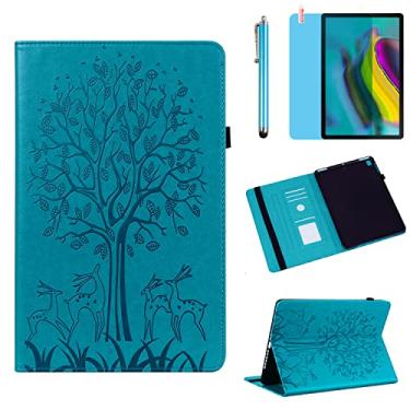 Imagem de Capa para Samsung Galaxy Tab S6 Lite 10,4 polegadas 2020 (SM-P610 P613 P615 P619), capa traseira de silicone macio de poliuretano com suporte, com caneta Stylus, película de tela (azul trepa)