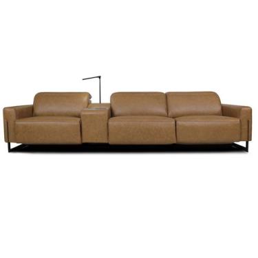 Imagem de Sofá Reclinável Elétrico de Couro Legend com Itable e Luminária à Esqu