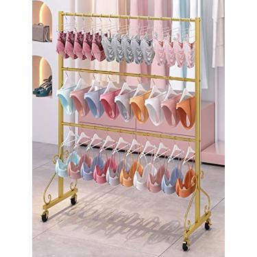 Imagem de JOEUQK Organizador de armário com rodinhas para sutiãs/roupa íntima/cachecol, cabides de calcinha que economizam espaço para loja de varejo/loja de roupas/boutiques, rodas de freio de 360°