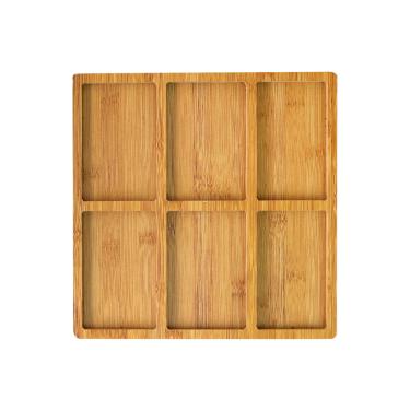 Imagem de Petisqueira De Madeira Quadrada Com 6 Divisórias 30X30cm