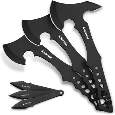Imagem de Deer Edge Conjunto Profissional De Facas De Arremesso E Machado De Arremesso, Conjunto De Machados De Arremesso Com Espiga Completa, Machado De Arremesso Com Abridor De Garrafas, Chave Inglesa E Bai