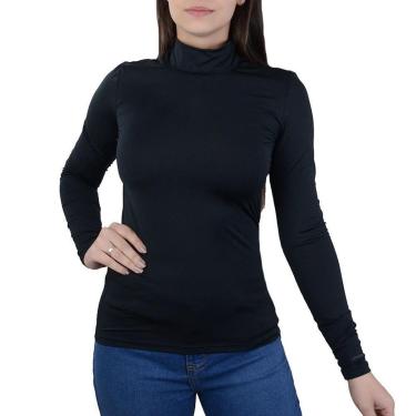 Imagem de Camiseta Feminina Upman ML Térmica Gola Alta Preta - 246RF-Feminino
