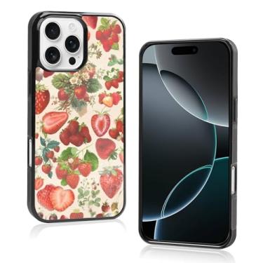 Imagem de Onemiliayears Capa de telefone fofa fruta morango: Kawaii primavera colorida retrô estética compatível com iPhone 16 Pro Max capa para mulheres e meninas (iPhone 16PM)