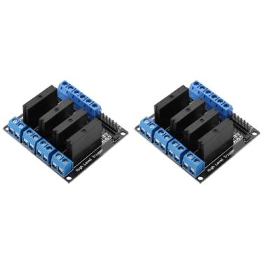 Imagem de Módulo de relé de Estado Sólido, 2 Peças, Gatilho de Alto Nível de 4 Canais para Controle de Equipamentos de Automação Plc Dc Ac 5v 2a