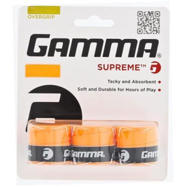 Imagem de GAMMA Sports Supreme Overgrip para raquetes de tênis, pickleball, squash, badminton e raquete, pacote com 3, laranja