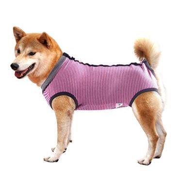 Imagem de Dotoner Traje de recuperação para cães com ferimento abdominal, roupa cirúrgica pós-operatória, colete pós-operatório para animais de estimação, substituto de coleira eletrônica e cone (GG, rosa)