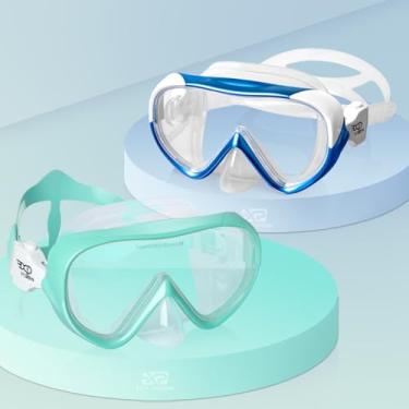 Imagem de EXP VISION Máscara de Mergulho Infantil com Snorkel, Óculos de Natação Antiembaçantes com Proteção Nasal para Mergulho com Snorkel E Natação (T-Blue E Aqua)