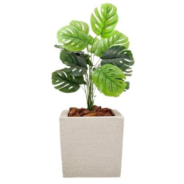 Imagem de Planta Artificial Costela De Adão Vaso Polietileno Completo - FlorImp