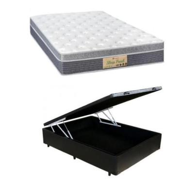 Imagem de Conjunto Cama Box Baú Casal Padrão Viúva + Colchão Sankonfort Sleep Fr