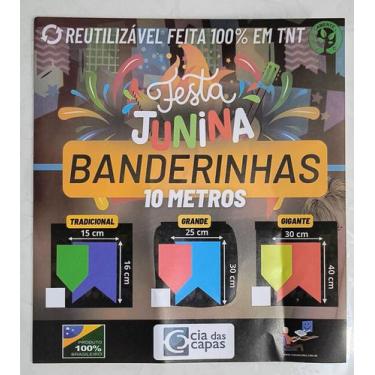 Imagem de Bandeirinha Festa Junina Grande 30x25 TNT 100 Metros - Cia das Capas