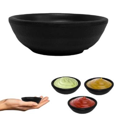 Imagem de 24 Molheira Porta Shoyu em Melamina Oriental Preto 50ml - Best