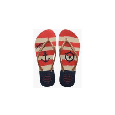 Imagem de Chinelo Feminino Slim Nautical Havaianas 018905, Vermelho, 36