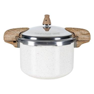 Imagem de Panela De Pressão Indução Brinox Antiaderente Ceramic Life Pressure 5,4 Litros ø22cm Vanilla Vanilla