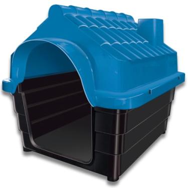 Imagem de Casinha Cachorro Grande e Médio N5 Casa Pet cães com Proteção contra Rios UV(AZUL,(N°5) 70X59X58)