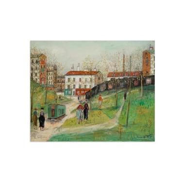 Imagem de Marice Utrilo pinturas famosas arte de parede - decoração de parede - pintura de parede de quarto - reprodução em tela-paisagem 3/60x80cm24x31inch sem moldura