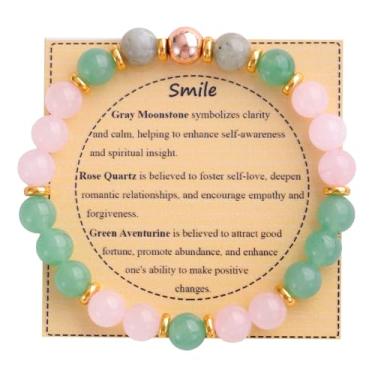 Imagem de KSQS Pulseira De Contas Pedras Curativas Para Mulheres, Preciosas Naturais, Proteção E Equilíbrio, Cristal Espiritual, Alívio Da Ansiedade Com Cartão Significado (Nº 44)