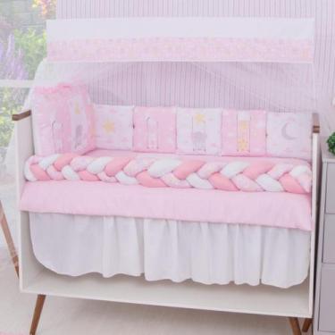 Imagem de Kit Berço Americano 13 pcs para Bebê Menina Amigas Balanço - Lella Bab