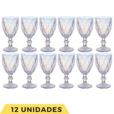 Imagem de 12 Taça Diamante 340ML Furta Cor Eventos Água Suco Rainbow - PRATICASA