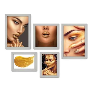 Imagem de Kit Com 5 Quadros Decorativos - Salão de Beleza - Maquiagem - Make - M