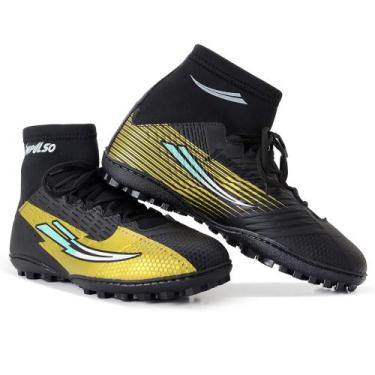 Imagem de chuteira socIETY ADULTO IMPULSO VARIAS CORES CANO ALTO BOTINHA, Preto 