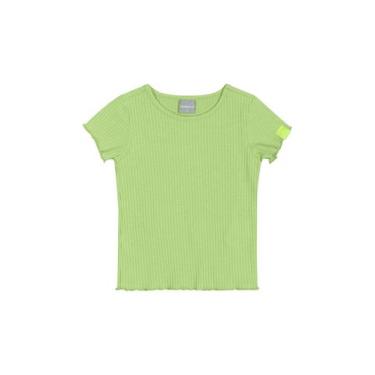 Imagem de Blusa Básica Infantil em Ribana Canelada para Menina Quimby, Verde, 1