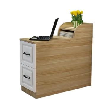 Imagem de Mesa lateral de sofá, armário lateral de sofá, mesa lateral com fenda, apoio de braço, armário de armazenamento, multifuncional, mesa de centro estreita, mesa de canto, armário lateral criativo (80 x