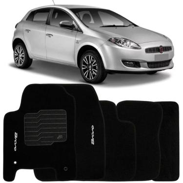 Imagem de Tapete Carpete Bravo 2011 à 2016 Preto Logo Bordado Jogo 5 Peças Personalizado Automotivo