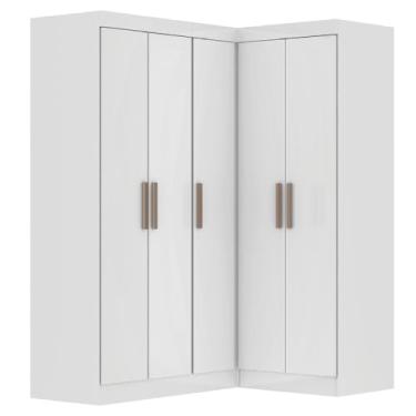 Imagem de Quarto Modulado de Canto Madrid com 5 Portas Branco