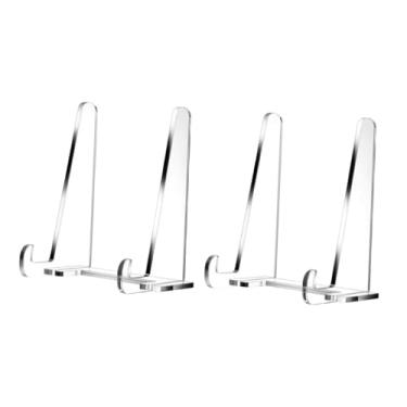 Imagem de Generic Suporte de prato de acrílico, suporte de moldura de foto, estável, multiuso, cavalete de de livro para prato, foto, livro de receitas, mesa de festa, 2 Peças