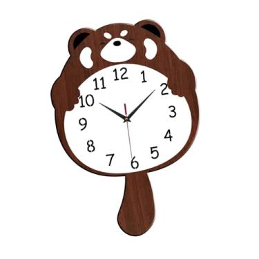 Imagem de KiBcsLic Relógio de parede para decoração de casa, números fáceis, relógio pendurado fofo com cauda giratória para cozinha, sala de estar, sala de, 40cm