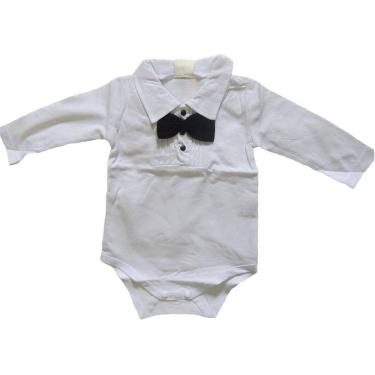 Imagem de Body Camisa Social Bebe Festa Luxo Gravata Borboleta