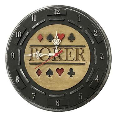 Imagem de Relógio De Parede - Ficha de Poker - Fabricado No Brasil - Esportes Ex