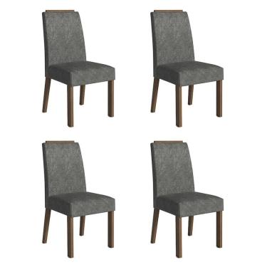 Imagem de Kit 4 Cadeiras de Jantar 4255 com Espaldar Rustic/Silver Madesa