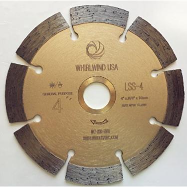 Imagem de Whirlwind USA LSS Lâminas de diamante segmentadas com corte seco ou molhado para uso geral Power Saw para alvenaria de tijolos/blocos de pedras de concreto (venda direta na fábrica), LSS 4, 4"