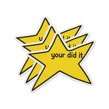 Imagem de Adesivo You Did It Star – Adesivos de vinil à prova d'água motivacionais fofos para garrafas de água, laptops, diários, iPads, notebooks, copos e mais – Decalque de estrela de recompensa (3 peças, 7,6