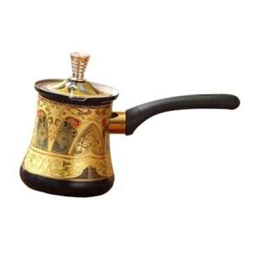 Imagem de IEUDNS Cafeteira, aquecedor com manteiga, aço inoxidável, com tampa, bule portátil, pote de derretimento de chocolate para casa, restaurante, 550ml