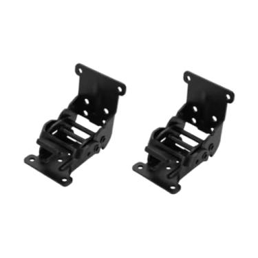 Imagem de Fenteer 2x Suportes dobráveis ​​com dobradiças autotravantes 0/90/180 graus de aço com trava de parafuso, suporte de extensão para pernas de mesa, cama, mesa, Preto Fosco