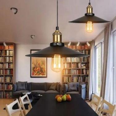 Imagem de Lâmpada de teto Luminária pendente industrial E26 22cm Estilo moderno 