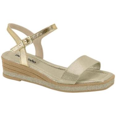Imagem de Sandália Infantil Molekinha Metal Glamour Com Glitter Dourada, Dourado