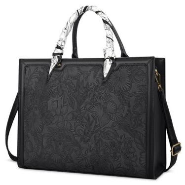 Imagem de Bolsa para laptop NUBILY Tote em couro impermeável de 15,6 polegadas p