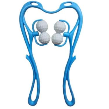 Imagem de Massageador Manual para Pescoço e Corpo – Alívio de Dores e Tensão | Design Ergonômico | 4 Esferas Texturizadas | PVC Flexível | Relaxamento Muscular e Circulação - Luiggi Presentes®